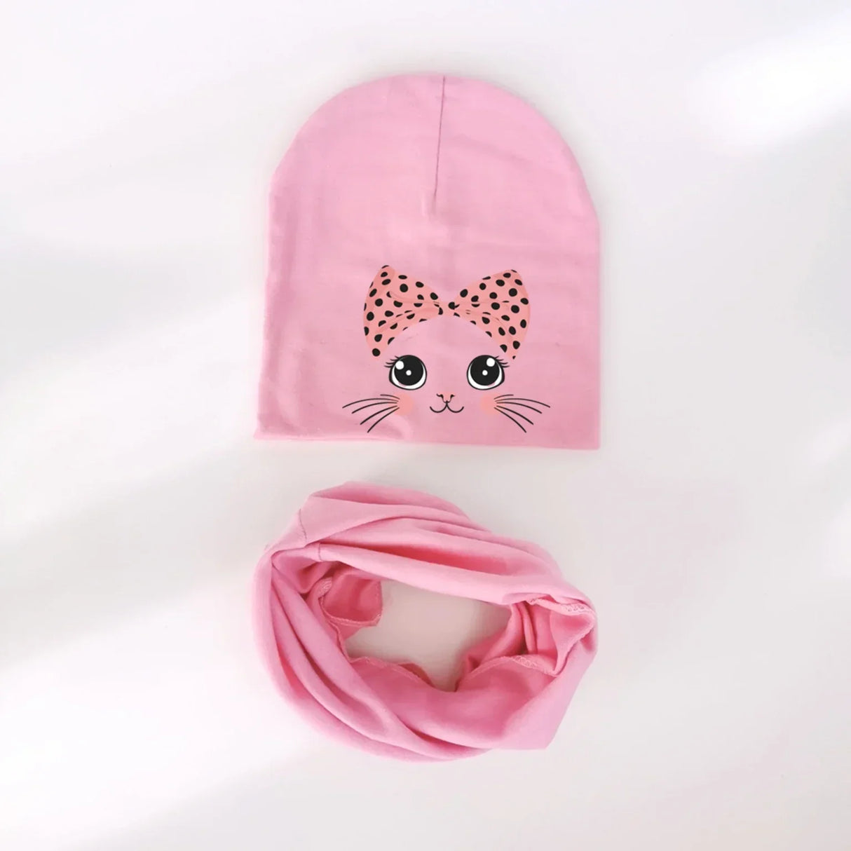 1 Set spring Autumn cartoon animal kitty kitten cat Baby Hat Girl Boy Beanie Cap Children Hat Toddler Kids Hat Scarf Collars