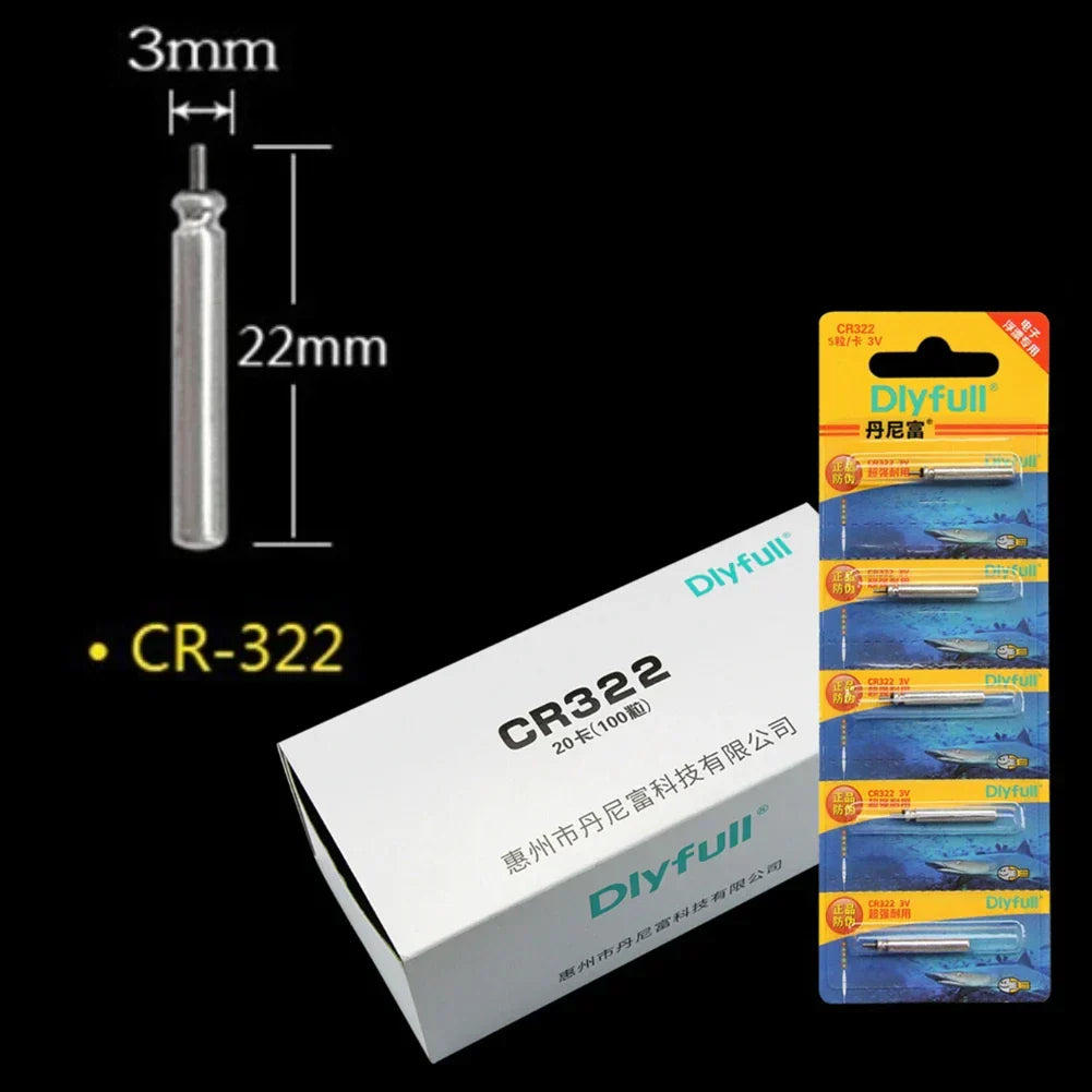 (Pack of 100) 10- Electronic Fishing Float CR311 CR316 CR322 CR425 CR435 Battery Night Fishing Floats Light Luminous Fishing Accessories