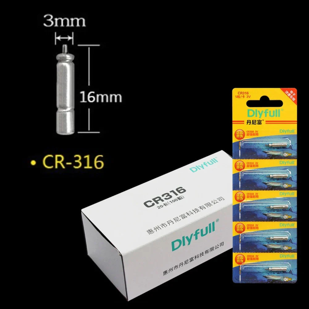 (Pack of 100) 10- Electronic Fishing Float CR311 CR316 CR322 CR425 CR435 Battery Night Fishing Floats Light Luminous Fishing Accessories