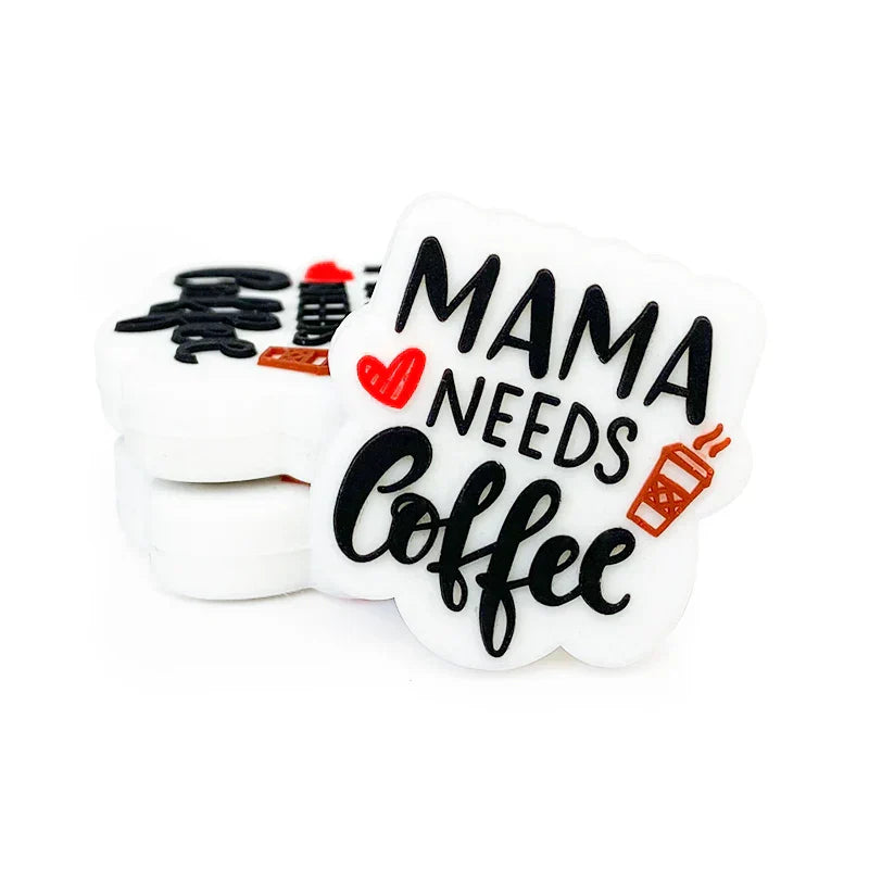 (Pack of 10) New Silicone Beads Focal Coffee Cup Teether Beads Food Grade Baby Chewing Toy Bead DIY Nipple Chain Jewelry Accessories