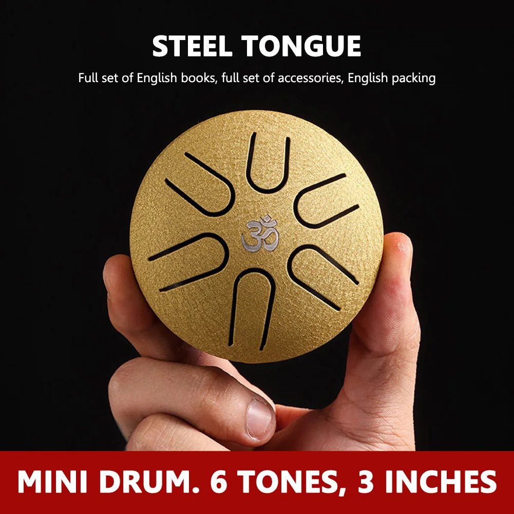 11 Tune Tongue Drum Hand Pan Glucopon Drum Tank with Mallet Drumstick Finger Cot Drumstick Stand Percussion Yoga Meditation Gift