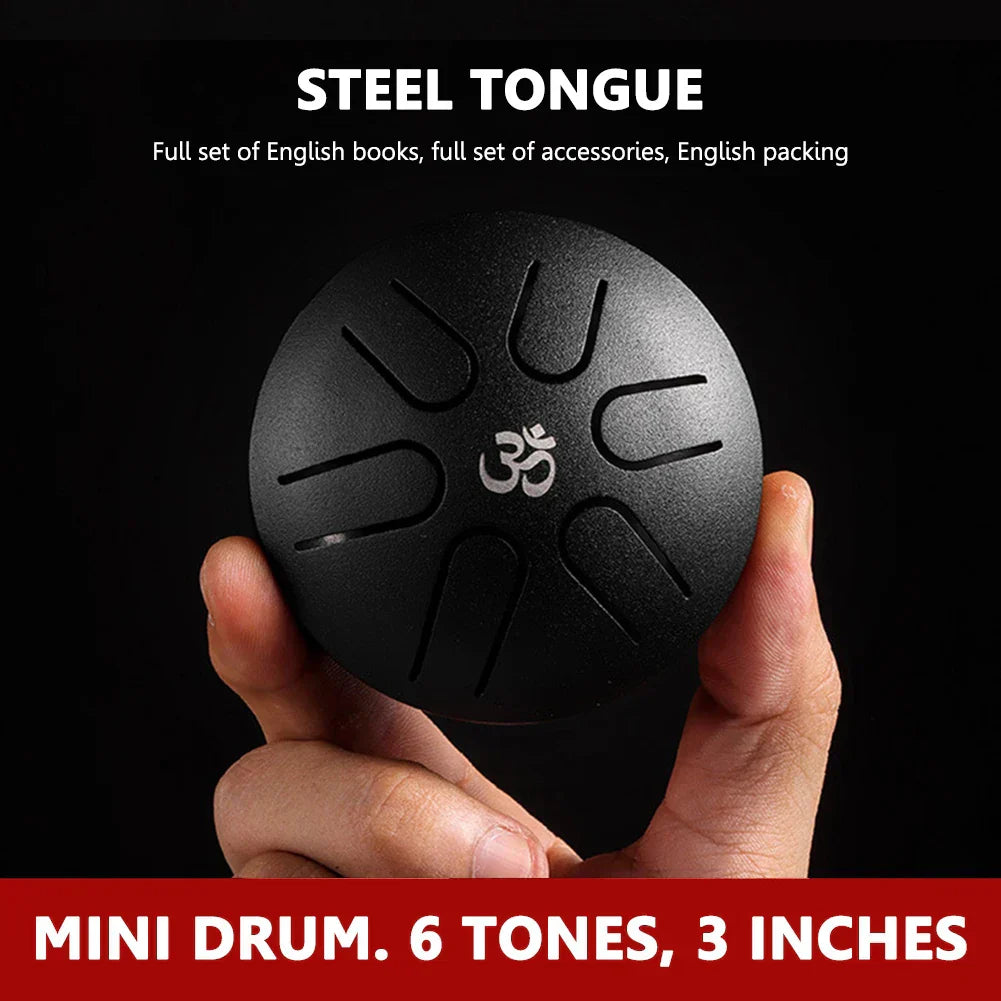 11 Tune Tongue Drum Hand Pan Glucopon Drum Tank with Mallet Drumstick Finger Cot Drumstick Stand Percussion Yoga Meditation Gift