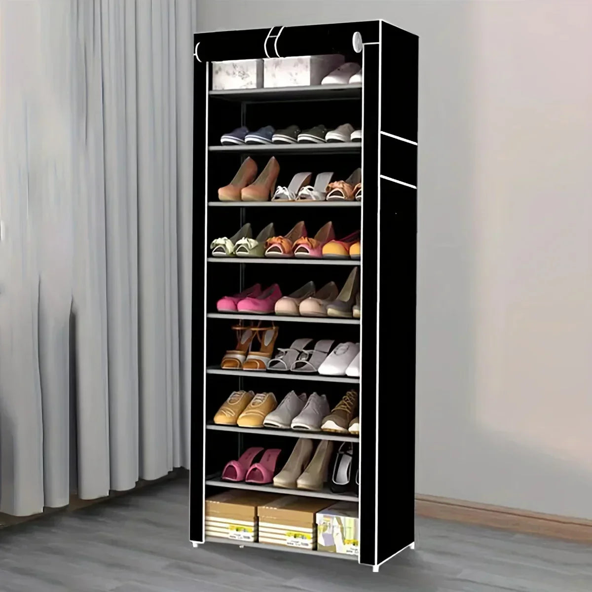 1pc-Multi layered dustproof shoe cabinet space shoe rack, furniture and home storage shoe rack