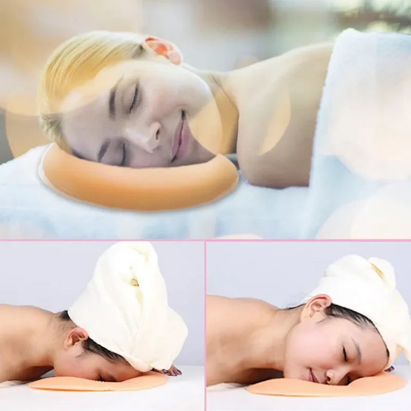 1pc,Soft Massage Face Relax Silicone Relax Head Cradle Washable Relax Headrest Beauty Salon Face Cushion for SPA Hotel Women