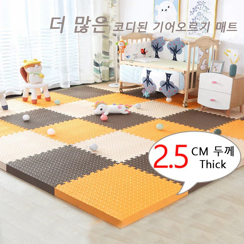 2.5CM Thick 30×30 Solid Color Baby Children's Room Game Mat Carpet Playing Activity Gym Mat Puzzle Environmental Protection Mat