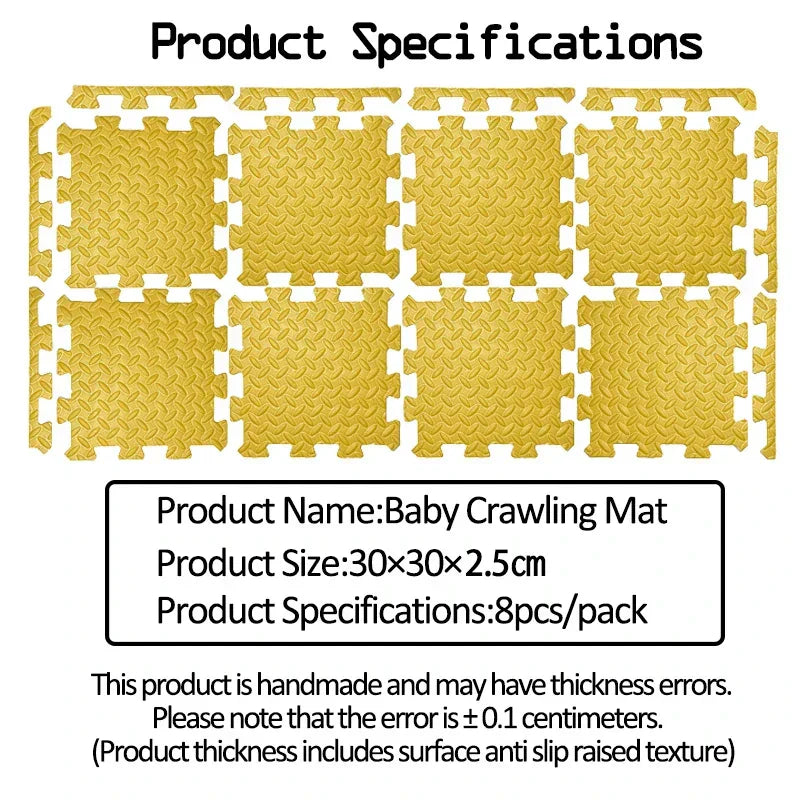 2.5CM Thick 30×30 Solid Color Baby Children's Room Game Mat Carpet Playing Activity Gym Mat Puzzle Environmental Protection Mat