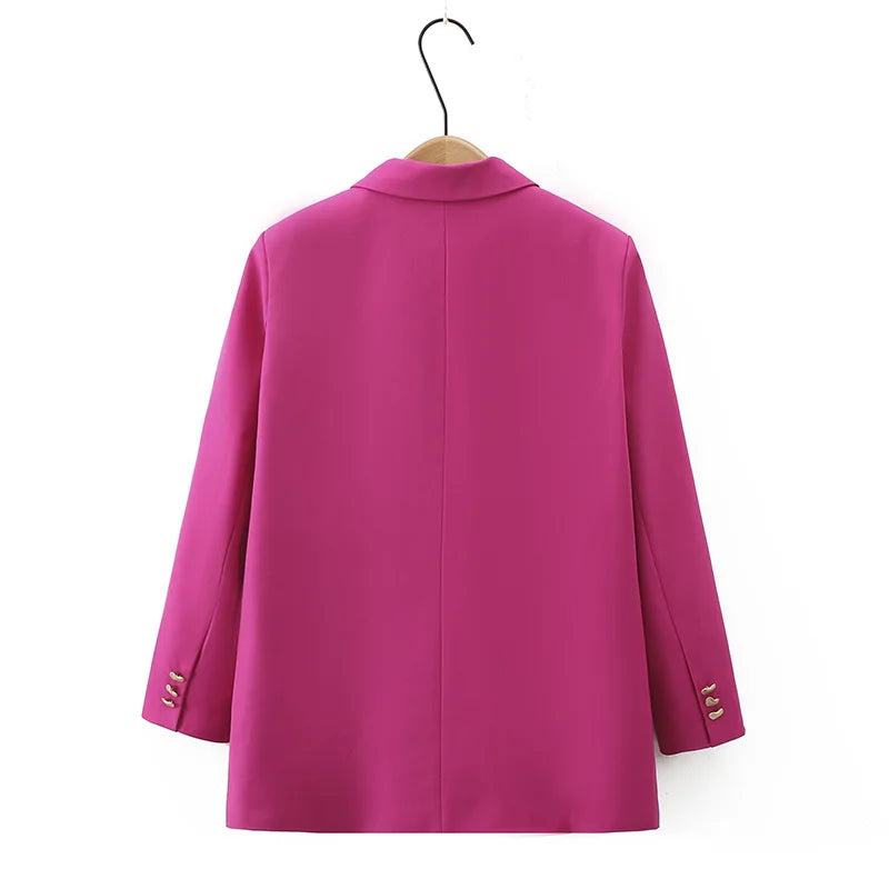 2023 Autumn Women Suit Jacket Plus Size Casual Clothing British Style Love Button Fashion Long Sleeve Blazer Curve Outwear