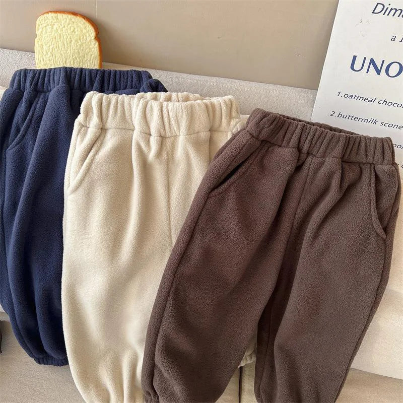 (Pack of 2) 2023 Winter New Baby Long Sleeve Warm Clothes Set Children Fleece Sweatshirt + Pants Suit Plus Velvet Thick Toddler Outfits