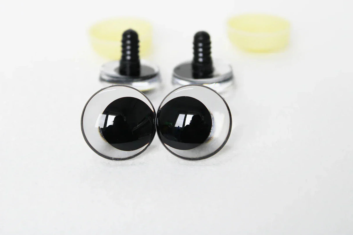 (Pack of 20) NEW 12mm 14 16 18 20 25 30mm 3D Cartoon Clear toy safety strange eyes doll eyes eyes with hard washer-size option