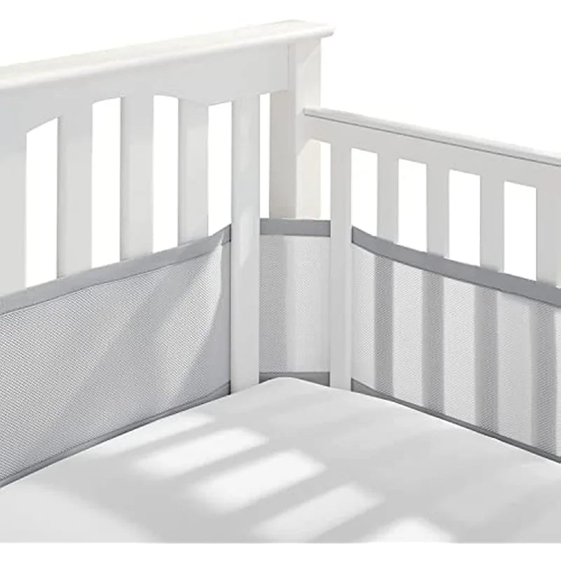 (Pack of 2) /Set Baby Mesh Crib Bumper Liner Breathable Summer Infant Bedding Bumpers born Cot Bed Around Protector