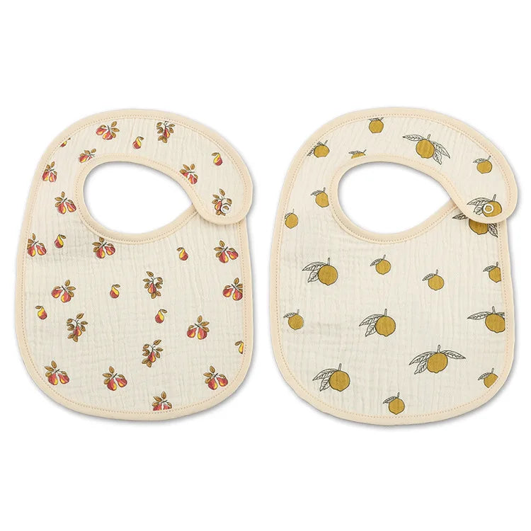 (Pack of 2) /set Cotton Waterproof Baby Bibs Summer Infant Bib Newborn Burp Cloths Bandana for Kids Boys Girls Soft Feeding Saliva Towel