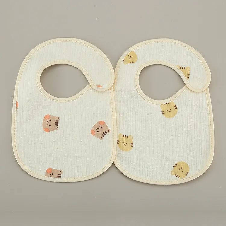 (Pack of 2) /set Cotton Waterproof Baby Bibs Summer Infant Bib Newborn Burp Cloths Bandana for Kids Boys Girls Soft Feeding Saliva Towel