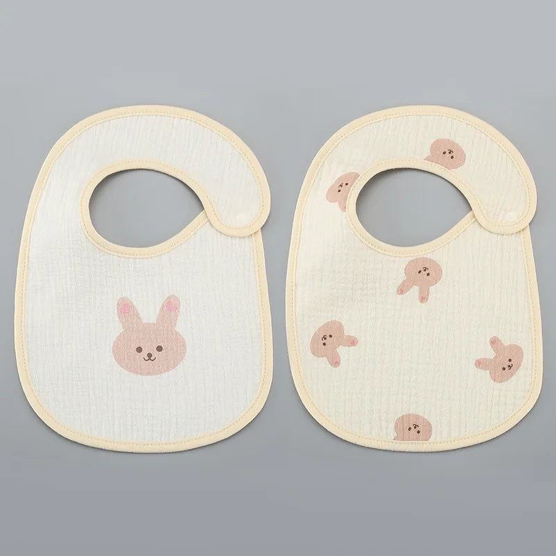(Pack of 2) /set Cotton Waterproof Baby Bibs Summer Infant Bib Newborn Burp Cloths Bandana for Kids Boys Girls Soft Feeding Saliva Towel