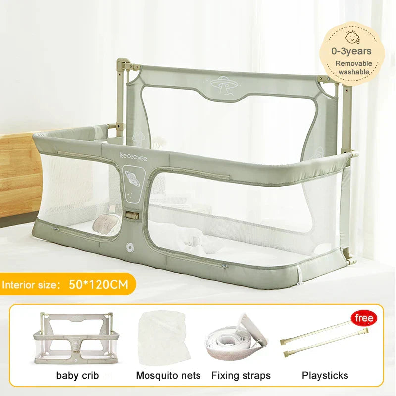 3 In 1 Baby Bed Guardrail Crib For Infants Bed Barrier Safety Rail Fence Cot Baby Cribs Adaptable To Bed