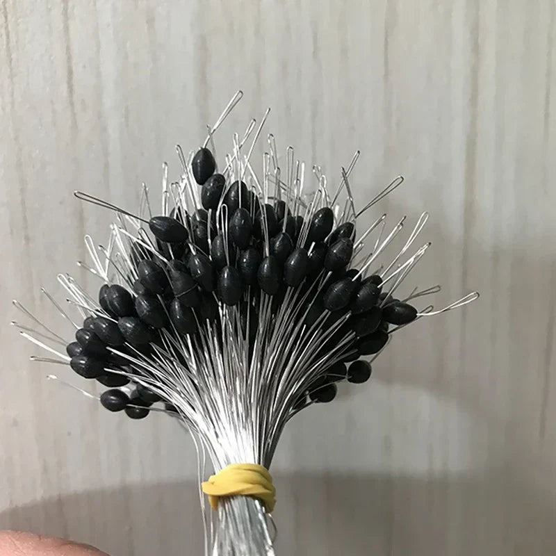 (Pack of 300) /lot Fishing Float Transparent Rubber Stopper S M L Bobber Cylindrical Space Bean Fish Line Accessories