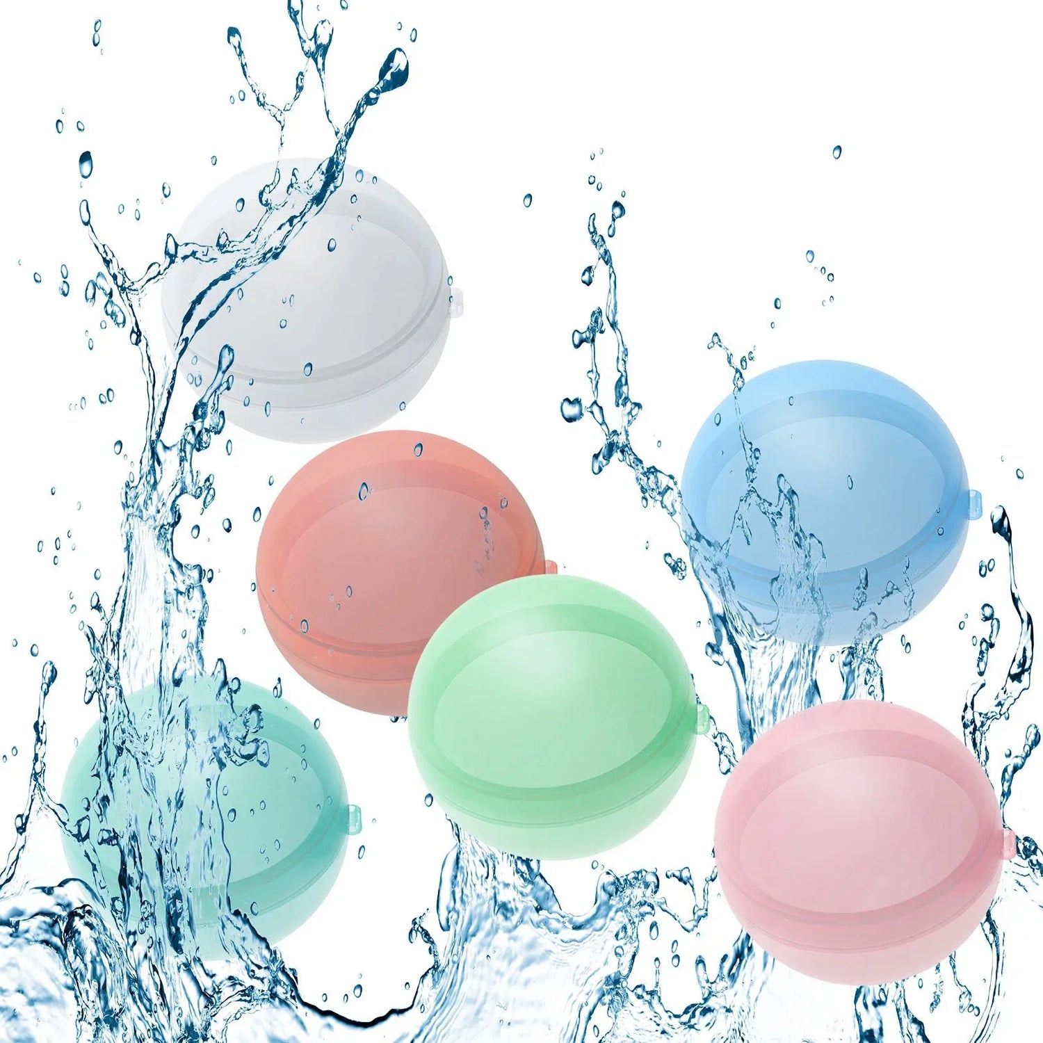 (Pack of 30) Water Balloons Reusable Refillable Water Balloon Quick Fill Self Sealing Water Bomb Splash Balls for Kids Swimming Pool