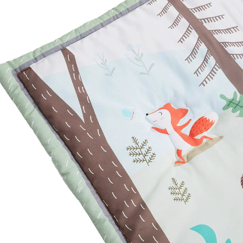 (Pack of 3) Microfiber Crib Bedding Set Forest And Animal Designs For Boys and Girls Baby Quilt Includes Quilt Crib Sheet, Crib Skirt