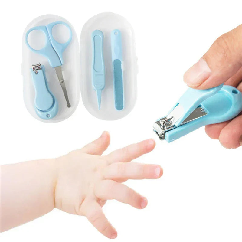 (Pack of 4) Small Baby Care Anti-clamping Nail Clipper Set Stainless Steel Baby Nail Clipper Set Nail Trimmer Baby Essential Products