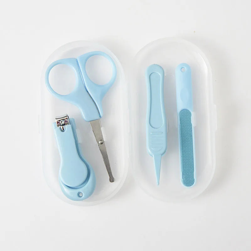 (Pack of 4) Small Baby Care Anti-clamping Nail Clipper Set Stainless Steel Baby Nail Clipper Set Nail Trimmer Baby Essential Products