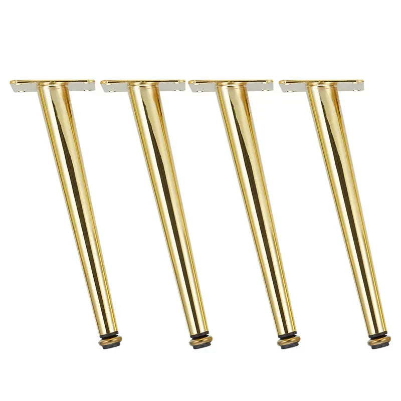 (Pack of 4) Furniture Legs Gold Black Adjustable Tapered Metal Feet for Table Sofa Cupboard Cabinet Stool Chair Feet Accessories