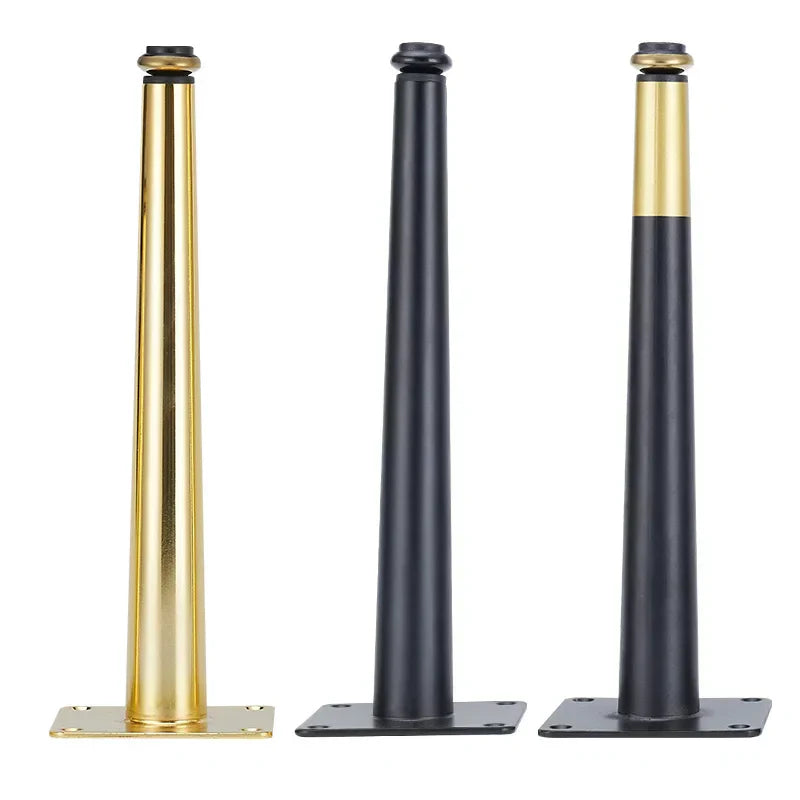 (Pack of 4) Furniture Legs Gold Black Adjustable Tapered Metal Feet for Table Sofa Cupboard Cabinet Stool Chair Feet Accessories