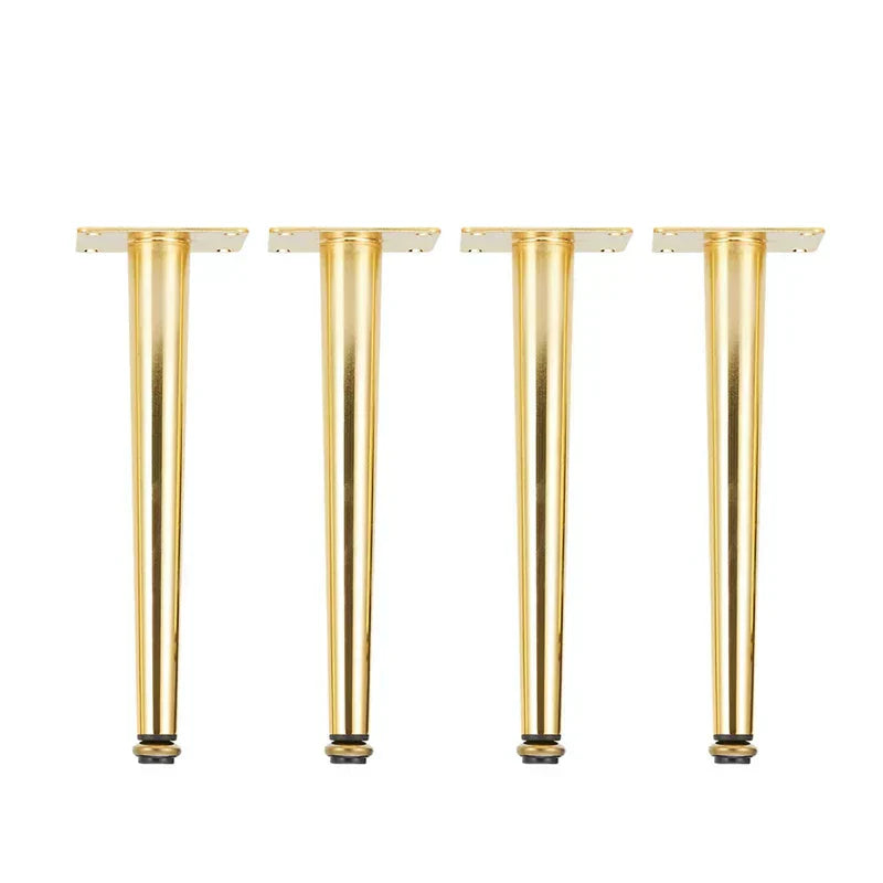 (Pack of 4) Furniture Legs Gold Black Adjustable Tapered Metal Feet for Table Sofa Cupboard Cabinet Stool Chair Feet Accessories