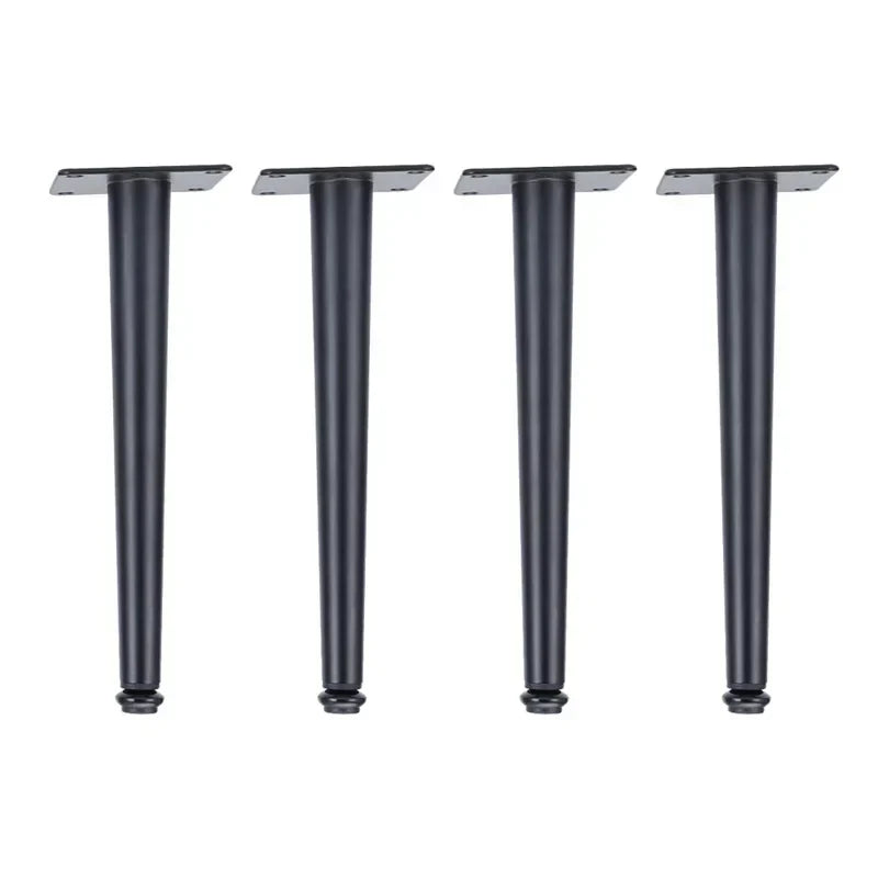 (Pack of 4) Furniture Legs Gold Black Adjustable Tapered Metal Feet for Table Sofa Cupboard Cabinet Stool Chair Feet Accessories
