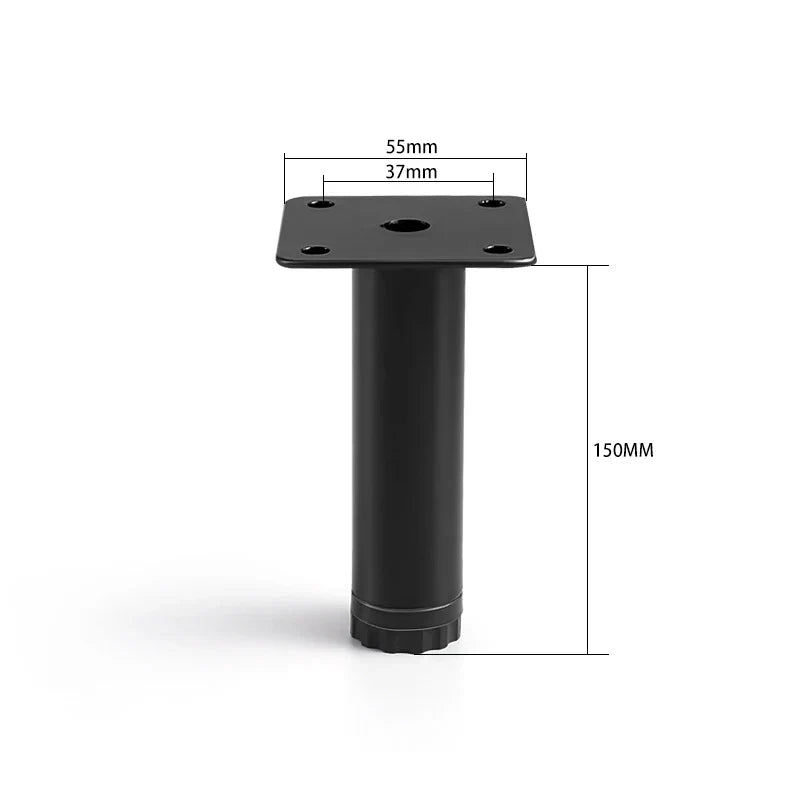 (Pack of 4) Furniture Legs Gold Black Adjustable Tapered Metal Feet for Table Sofa Cupboard Cabinet Stool Chair Feet Accessories