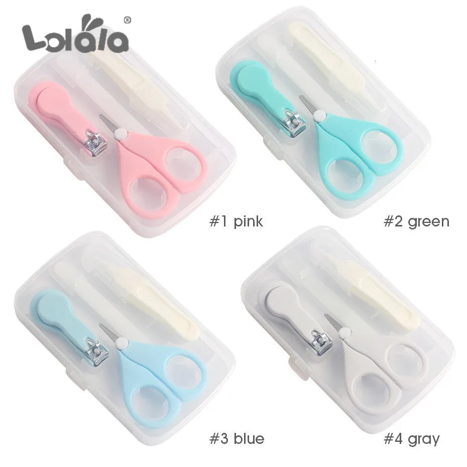 (Pack of 4) Baby Healthcare Kits Baby Nail Care Set Infant Finger Trimmer Scissors Nail Clippers Storage Box For Travel