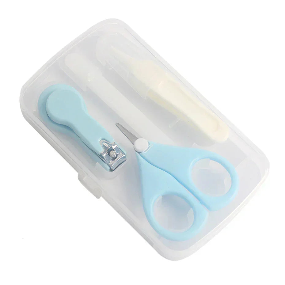 (Pack of 4) Baby Healthcare Kits Baby Nail Care Set Infant Finger Trimmer Scissors Nail Clippers Storage Box For Travel