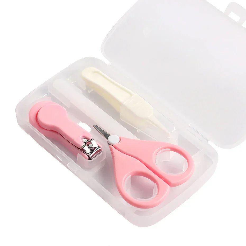 (Pack of 4) Baby Healthcare Kits Baby Nail Care Set Infant Finger Trimmer Scissors Nail Clippers Storage Box For Travel