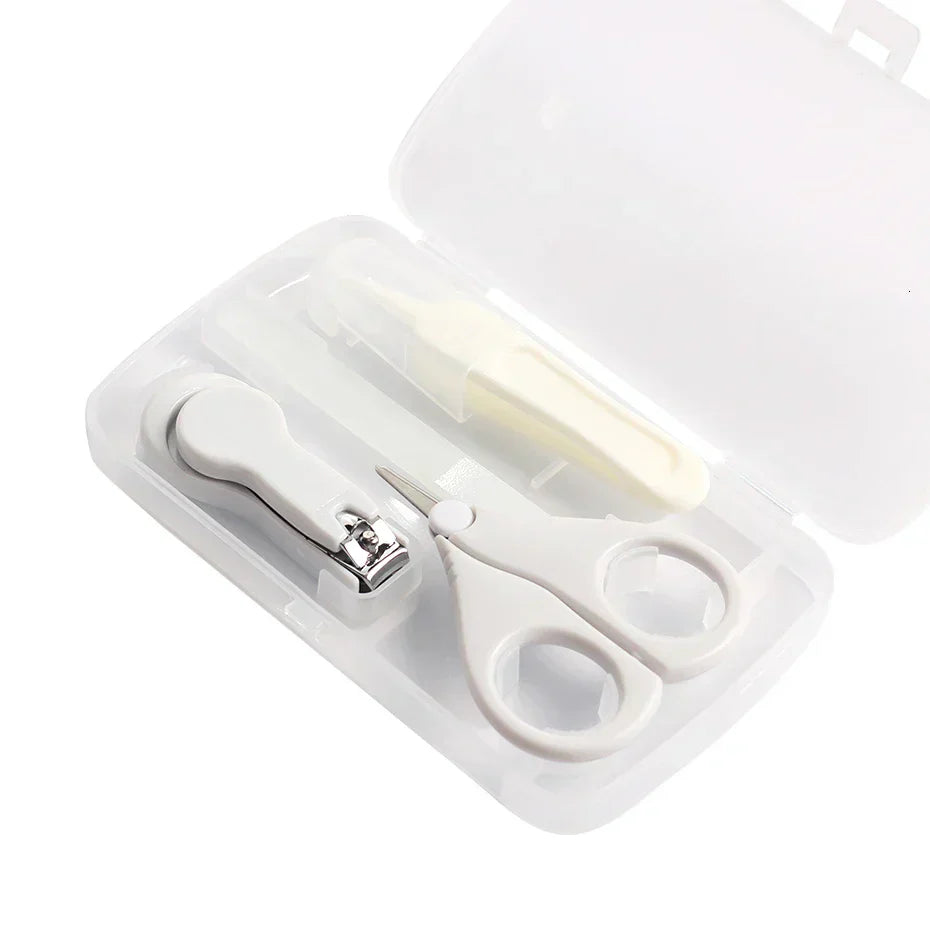(Pack of 4) Baby Healthcare Kits Baby Nail Care Set Infant Finger Trimmer Scissors Nail Clippers Storage Box For Travel