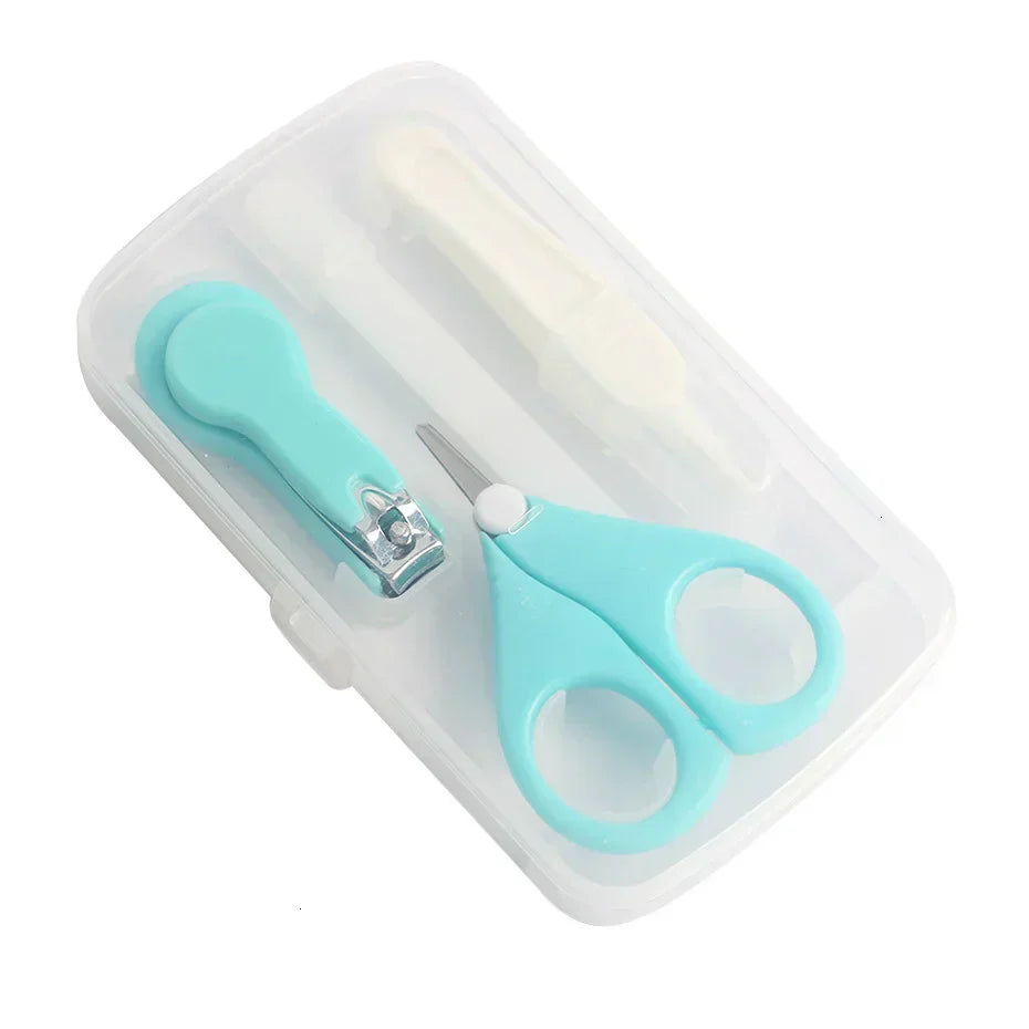 (Pack of 4) Baby Healthcare Kits Baby Nail Care Set Infant Finger Trimmer Scissors Nail Clippers Storage Box For Travel
