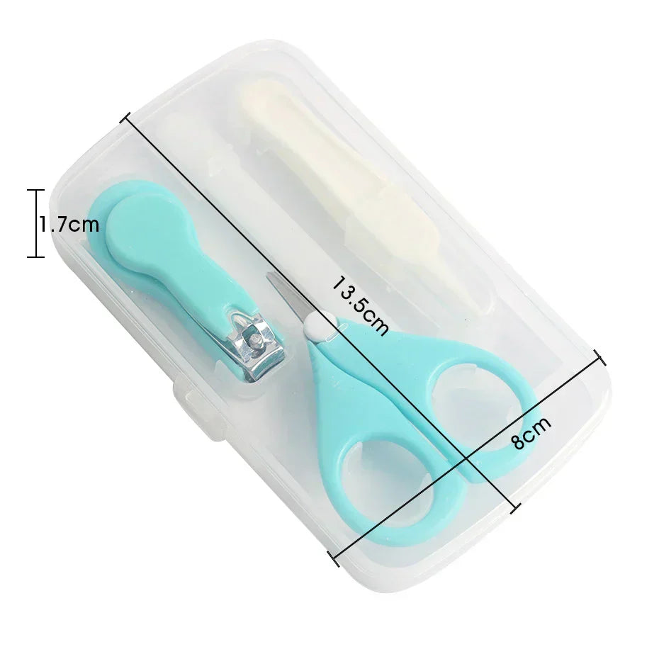 (Pack of 4) Baby Healthcare Kits Baby Nail Care Set Infant Finger Trimmer Scissors Nail Clippers Storage Box For Travel