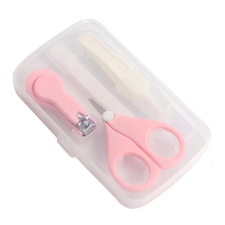 (Pack of 4) Baby Healthcare Kits Baby Nail Care Set Infant Finger Trimmer Scissors Nail Clippers Storage Box For Travel