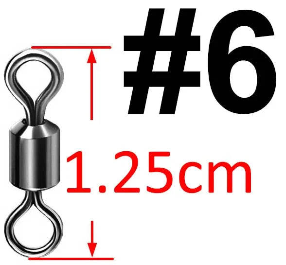 (Pack of 500) Bearing Swivel Fishing Connector Stainless Steel Carp Fishing Accessories Snap Fishhook Lure Solid Ring Swivel Tackle