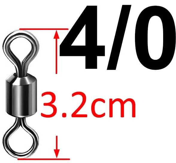 (Pack of 500) Bearing Swivel Fishing Connector Stainless Steel Carp Fishing Accessories Snap Fishhook Lure Solid Ring Swivel Tackle