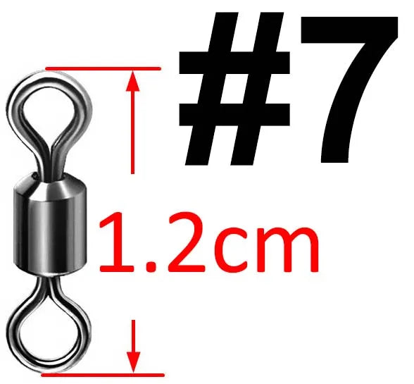 (Pack of 500) Bearing Swivel Fishing Connector Stainless Steel Carp Fishing Accessories Snap Fishhook Lure Solid Ring Swivel Tackle