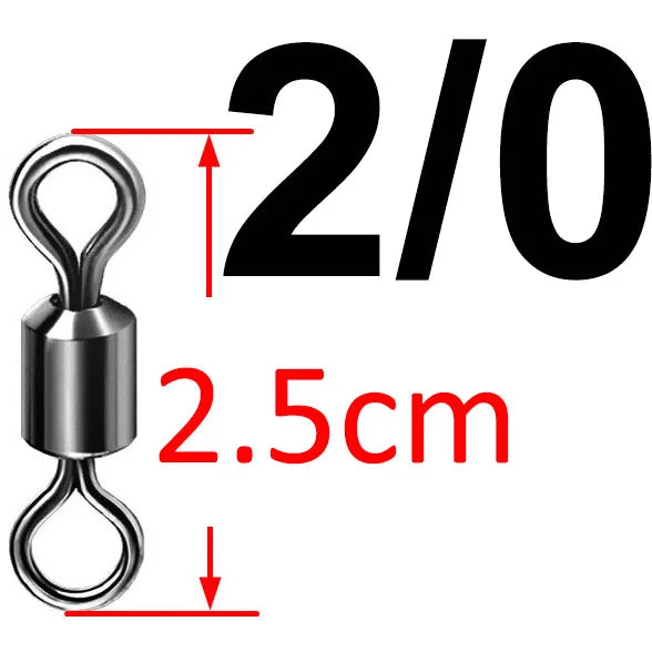(Pack of 500) Bearing Swivel Fishing Connector Stainless Steel Carp Fishing Accessories Snap Fishhook Lure Solid Ring Swivel Tackle
