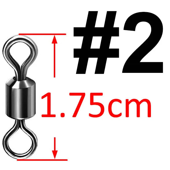 (Pack of 500) Bearing Swivel Fishing Connector Stainless Steel Carp Fishing Accessories Snap Fishhook Lure Solid Ring Swivel Tackle