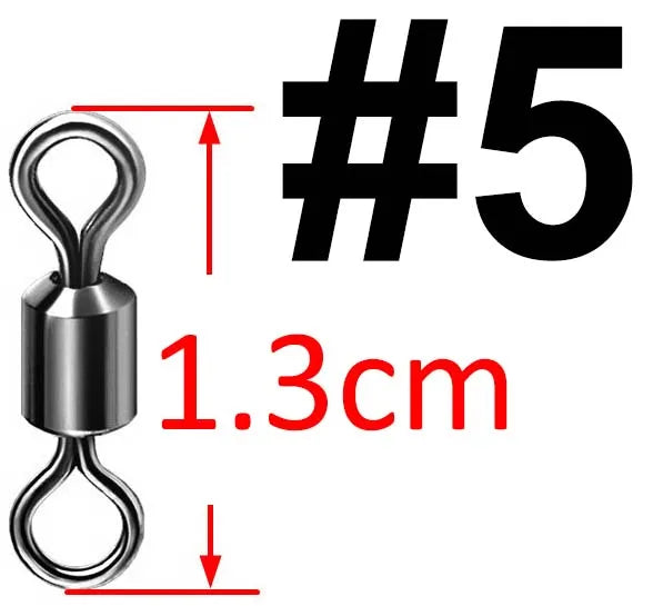 (Pack of 500) Bearing Swivel Fishing Connector Stainless Steel Carp Fishing Accessories Snap Fishhook Lure Solid Ring Swivel Tackle