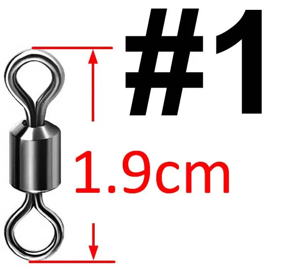 (Pack of 500) Bearing Swivel Fishing Connector Stainless Steel Carp Fishing Accessories Snap Fishhook Lure Solid Ring Swivel Tackle