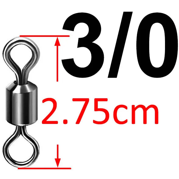 (Pack of 500) Bearing Swivel Fishing Connector Stainless Steel Carp Fishing Accessories Snap Fishhook Lure Solid Ring Swivel Tackle