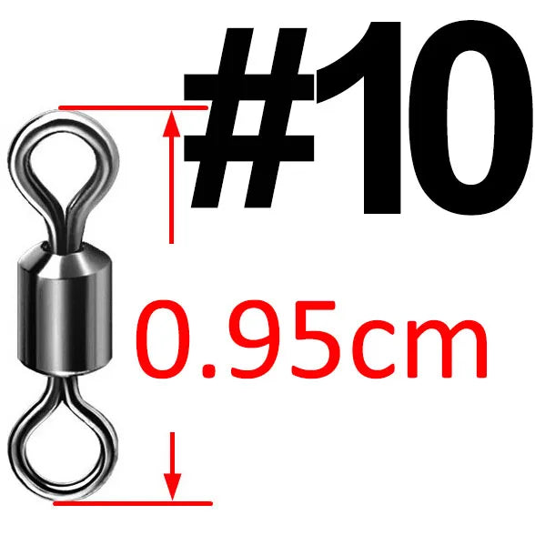 (Pack of 500) Bearing Swivel Fishing Connector Stainless Steel Carp Fishing Accessories Snap Fishhook Lure Solid Ring Swivel Tackle
