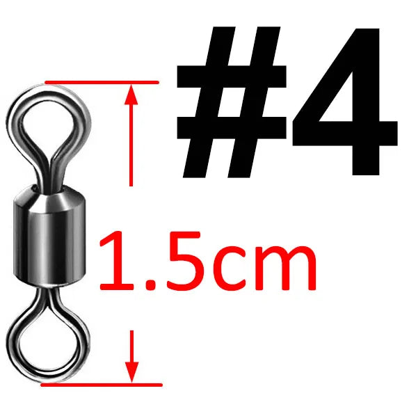(Pack of 500) Bearing Swivel Fishing Connector Stainless Steel Carp Fishing Accessories Snap Fishhook Lure Solid Ring Swivel Tackle