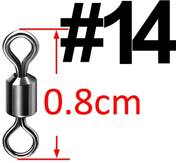 (Pack of 500) Bearing Swivel Fishing Connector Stainless Steel Carp Fishing Accessories Snap Fishhook Lure Solid Ring Swivel Tackle