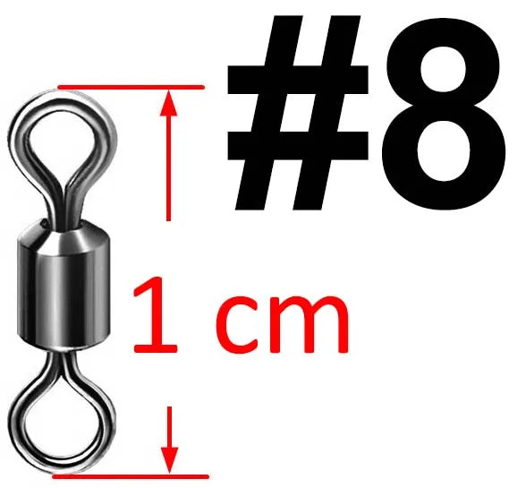 (Pack of 500) Bearing Swivel Fishing Connector Stainless Steel Carp Fishing Accessories Snap Fishhook Lure Solid Ring Swivel Tackle