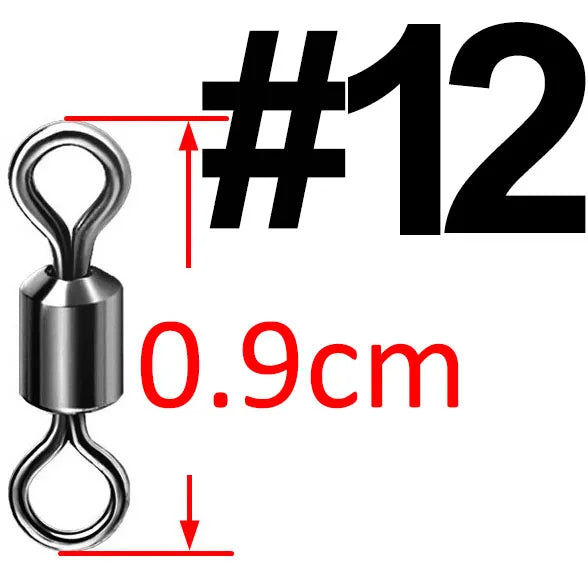 (Pack of 500) Bearing Swivel Fishing Connector Stainless Steel Carp Fishing Accessories Snap Fishhook Lure Solid Ring Swivel Tackle
