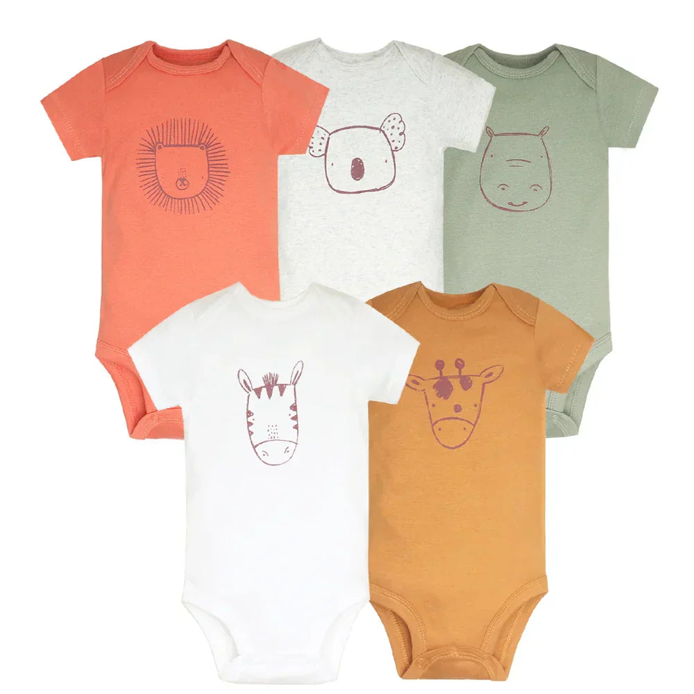 (Pack of 5) /lot Baby Bodysuit Fashion Girl Clothes Cotton Newborn Baby Boy Clothing Infant Body Baby Jumpsuit Cartoon Ropa Bebe