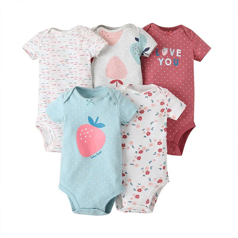 (Pack of 5) /lot Baby Bodysuit Fashion Girl Clothes Cotton Newborn Baby Boy Clothing Infant Body Baby Jumpsuit Cartoon Ropa Bebe